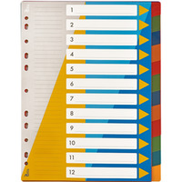 Przek�adki PP A4 numeryczne 1-12 BP630-12 TETIS