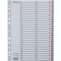 Przek�adki plastikowe numeryczne A4 1-54 szare ESSELTE 100109