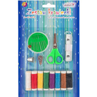 Zestaw krawiecki (igły, nici, nawlekacz, naparstek, nożyczki, miarka, guziki, agrafki) NIT-1078 ALIGA