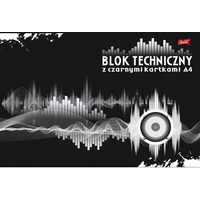 Blok techniczny szkolny A4 czarne kartki 10 kartek 180g UNIPAP