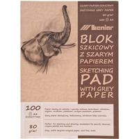Blok szkicownik A4 100k 80g papier szary 90853 LENIAR