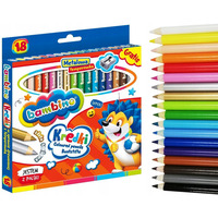 Kredki dla dzieci z glinki kaolinowej Zestaw 18 kredek + temperwka BAMBINO St.Majewski