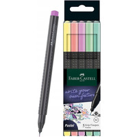 Cienkopisy GRIP 5 kolorw pastelowych 151602 FABER-CASTELL