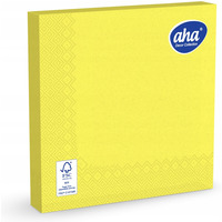 Serwetki dekoracyjne 33x33cm papierowe 20 sztuk 3 warstowe żółte AHA