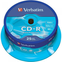 P�yta CD-R 700MB VERBATIM 52x cake (25szt) Extra Protection 43432