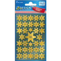 Naklejki Z-Design - z�ote gwiazdy z cyframi 52809 AVERY ZWECKFORM