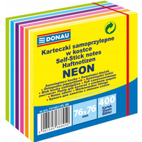 Bloczek samoprzylepny 76x76mm 400k 6 kolorw neonowych 7574011PL-99 DONAU