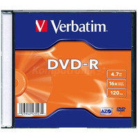 P�yta DVD-R 4, 7GB VERBATIM slim kolor Matt Silver 43557