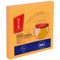 Bloczek samoprzylepny 75x75mm 100k pomara�czowy neonowy MB100-21-100 MEMOBE