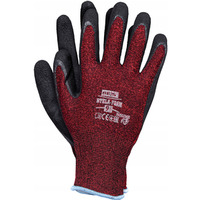 R�kawice REIS RTELA-FOAM CB poliestrowe powlekane spienionym lateksem czerwono-czarne roz.7/S