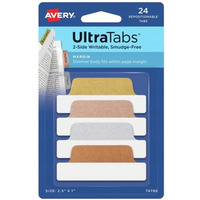 Zak�adki indeksuj�ce samoprzylepne 63, 5x25, 4mm metaliczne z wzorem Ultra Tabs 74786 AVERY ZWECKFORM