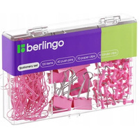 Zestaw 40 pinezek 70 spinaczy 10 klip�w r�owy 353631 BERLINGO
