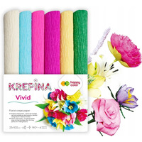 Krepina marszczona gruba 25x100cm mix 6 kolorów Vivid HA 3650 2510 - MIX V HAPPY COLOR