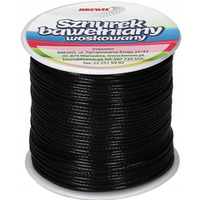 Sznurek baweniany woskowany 1mm*25m czarny SBW4 BREWIS