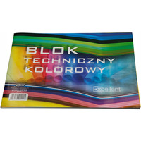 Blok techniczny A4 20k kolorowy EXCELLENT POLIGRAF