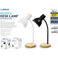 Lampka biurkowa PLATINET MARMA E27 metalowa biaa (46008)