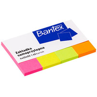 Zakadki indeksujca samoprzylepne 20x50mm Zestaw 4 kolory x 40 szt. neonowe 400086402 BANTEX
