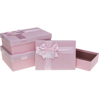 Zestaw pudeek ozdobnych PUG-24114-PR PINK (3szt) ROZETTE