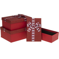 Zestaw pudeek ozdobnych PUG-24259-PR RED (3szt) ROZETTE