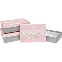 Zestaw pudeek ozdobnych PUG-23220-PR PINK (3szt) ROZETTE