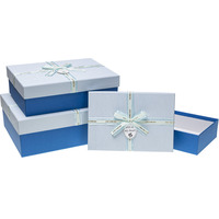 Zestaw pudeek ozdobnych PUG-23253-PR L-BLUE (3szt) ROZETTE