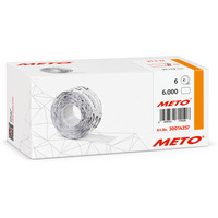 Etykiety cenowe w rolce do metkownicy jednorz�dowej 21x12 mm, (6 sztuk) bia�o-czerwone, trwa�y klej METO M30014357