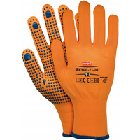 R�kawice REIS RNYDO-FLUO P poliestrowe nakrapiane pcv pomara�czowe fluorescencyjne roz.7/S