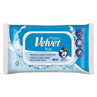 Papier toaletowy VELVET (48 listk�w) nawil�any Pure