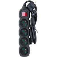 Listwa zasilaj�ca 4gn. 1.5metra czarna z w��cznikiem ELK212K ESPERANZA