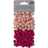 Zestaw pomponów na taśmie 2x1, 5m Satin Gold INTERDRUK