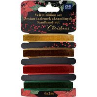 Zestaw tasiemek aksamitnych 4x2m Christmas INTERDRUK