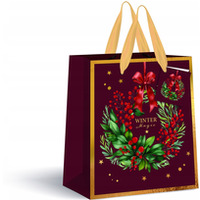 Torebka prezentowa duża Burgundy Boże Narodzenie 190g 33x46x13cm INTERDRUK